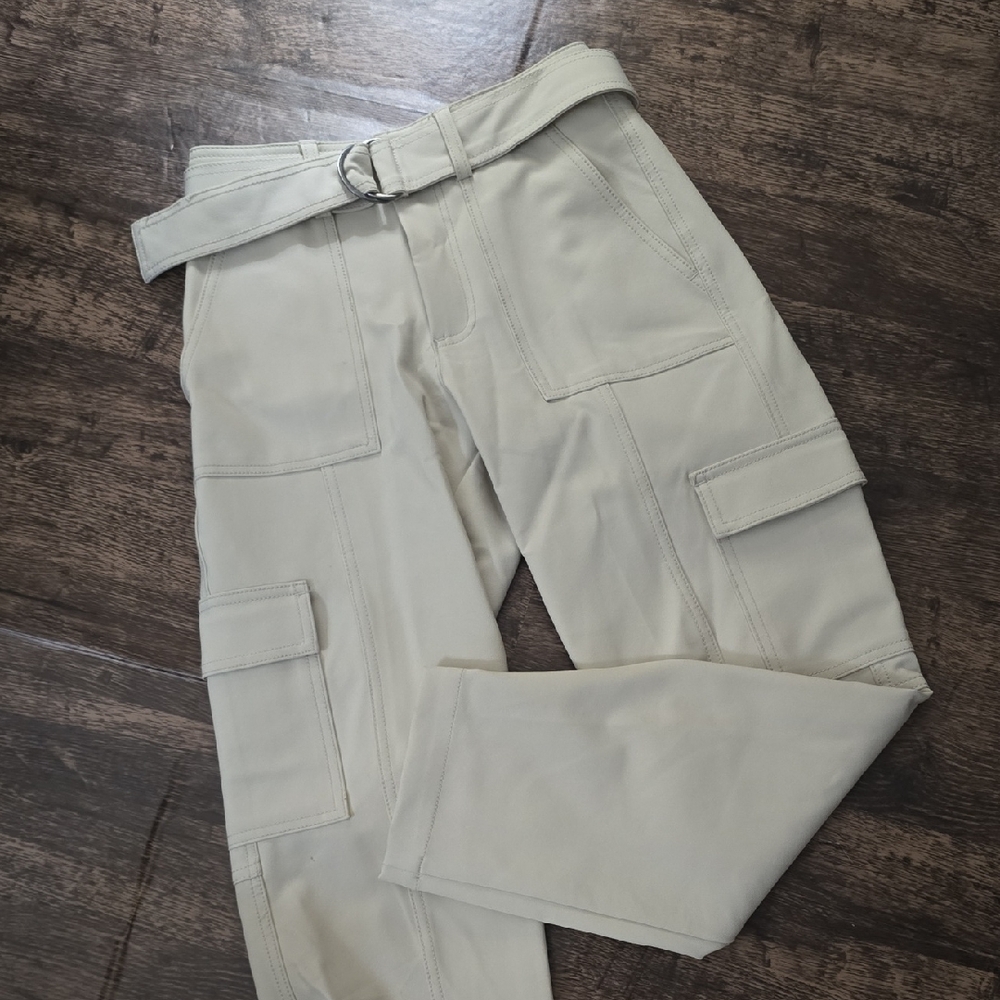 DEAR JOHN Light‎ Tan Nylon Spandex Pants Cargo Ankle Barrell Sz 25